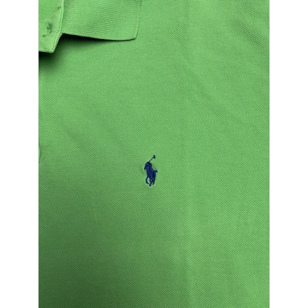 Ralph Lauren Polo Shirt Mens Large Green Small Pony Blue Cotton Preppy Casual